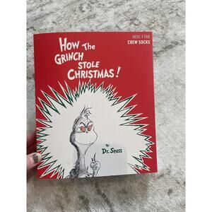 Dr. Suess How The Grinch‎ Stole Christmas Mens 4 Pack Crew Socks NWT